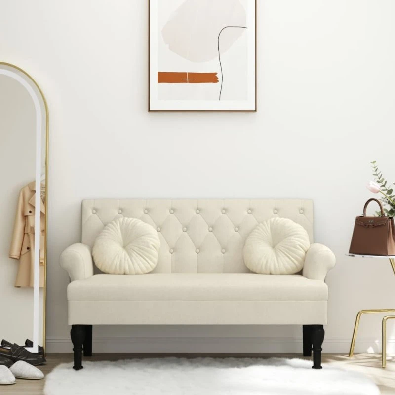 vidaXL bænk med ryglæn 120x62x75,5 cm - hør