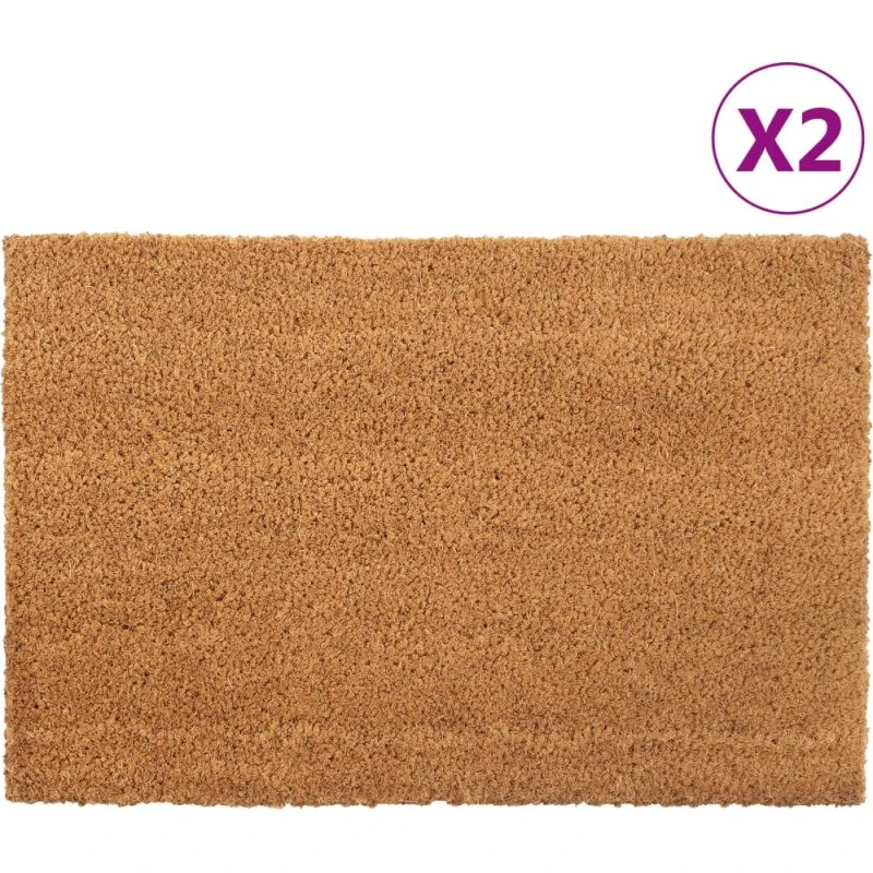 vidaXL dørmåtter 2 stk. 40x60 cm tuftet coir natur