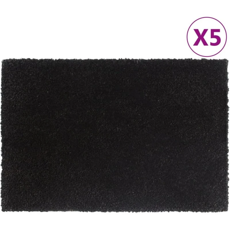 vidaXL dørmåtter 5 stk. 40x60 cm, tuftet coir, sort