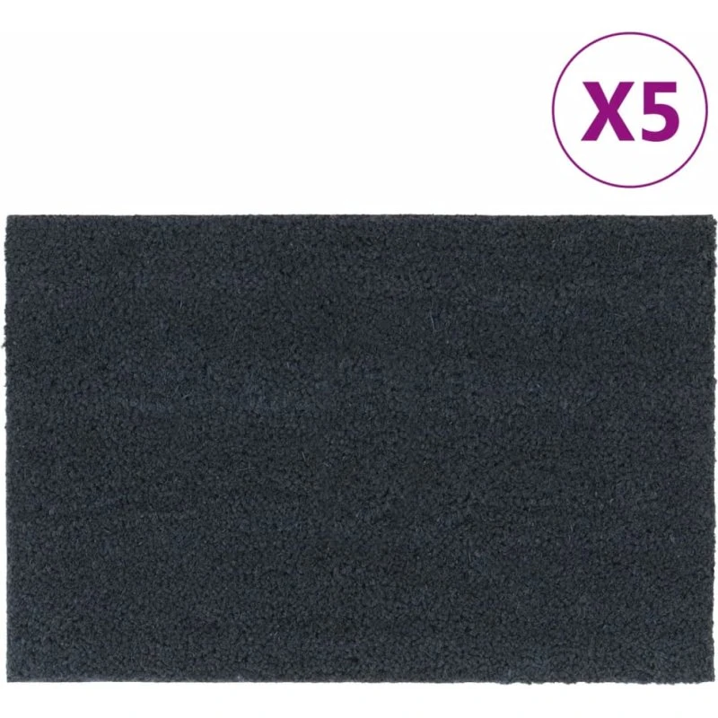 vidaXL dørmåtter 5 stk. 40×60 cm tuftet coir mørkegrå