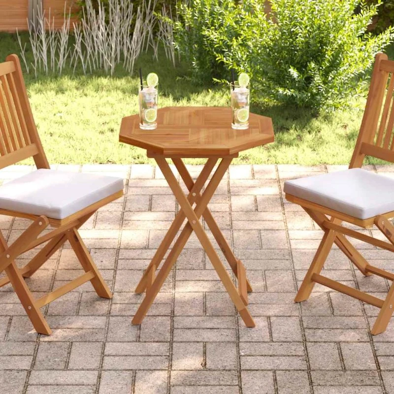 vidaXL bordplade ottekantet 60x60x2,5 cm i massivt teaktræ