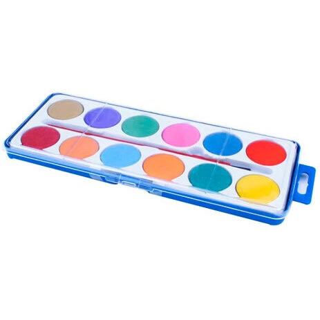 Grafix 12 vandfarver med pensel