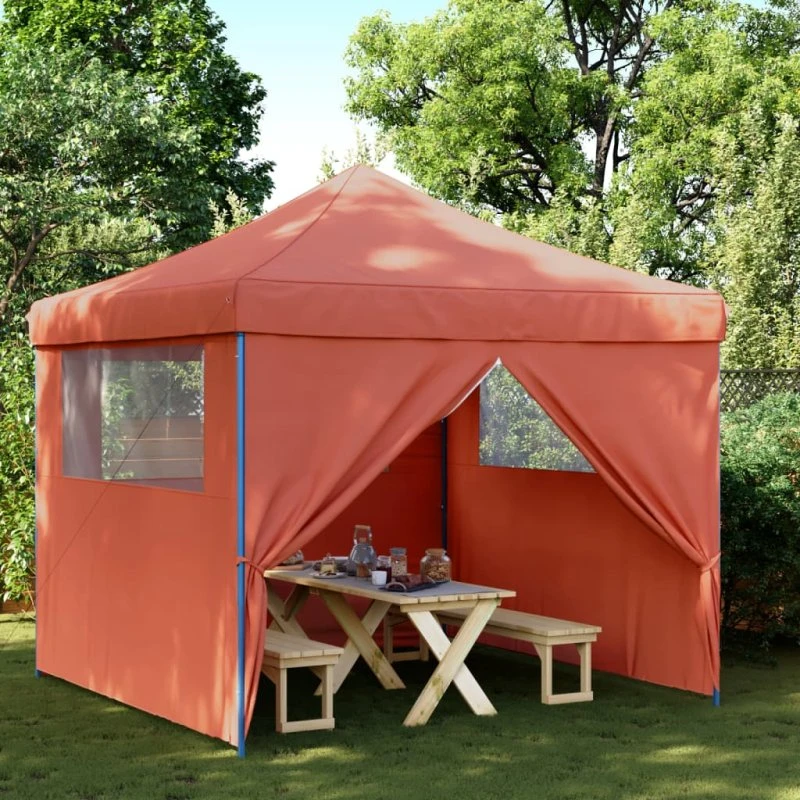 vidaXL foldbart pop-up festtelt med 4 sidevægge - terracotta