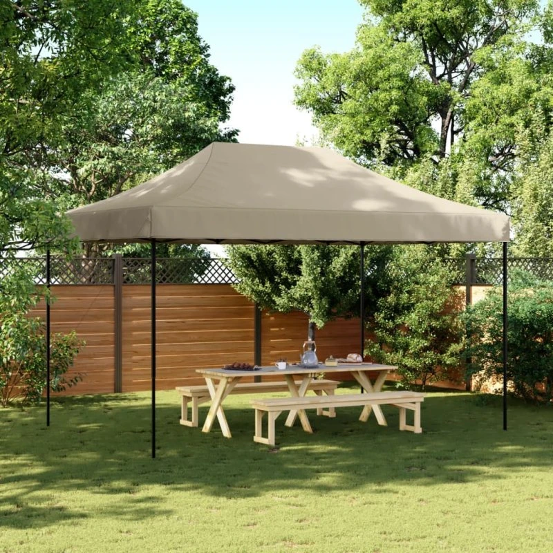 vidaXL foldbart pop-up festtelt 440x292x315 cm gråbrun
