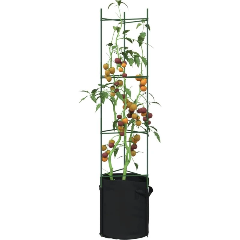 vidaXL Espalierer med planteposer 8 stk. 154 cm, stål/PP