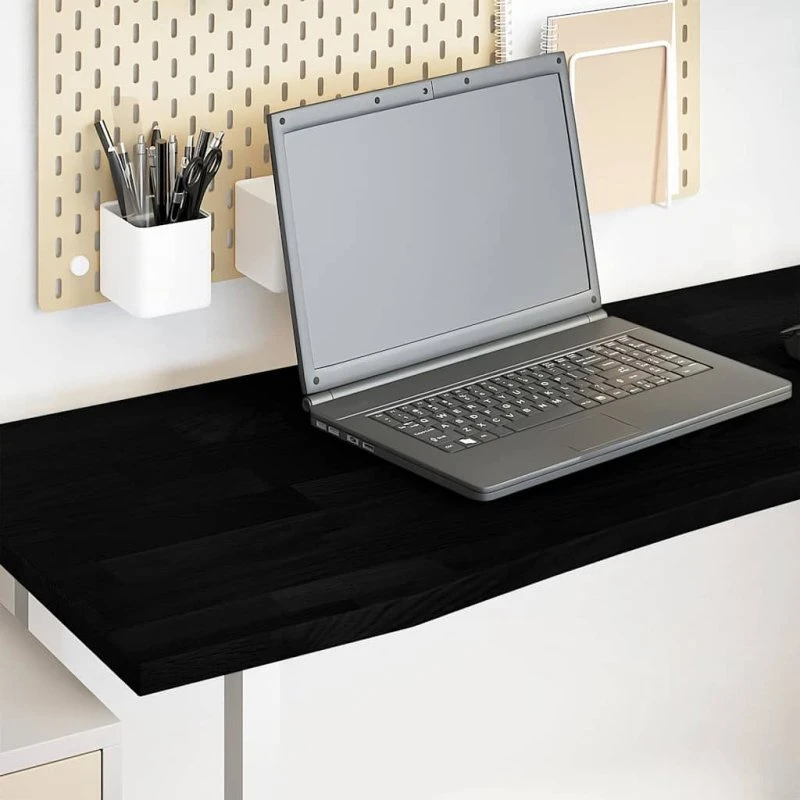 vidaXL bordplade 160x50x2,5 cm massivt egetræ mørkebrun