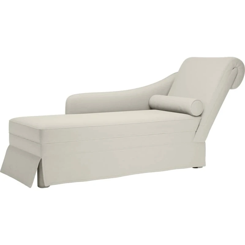 vidaXL chaiselong med bolster og højre armlæn, creme fløjl