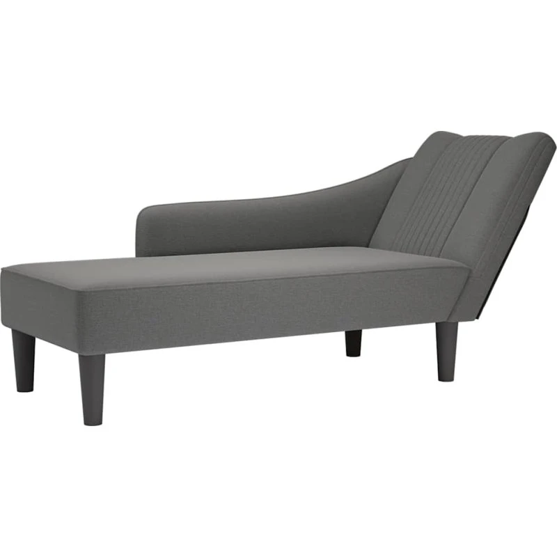 vidaXL chaiselong med højre armlæn stof - mørkegrå