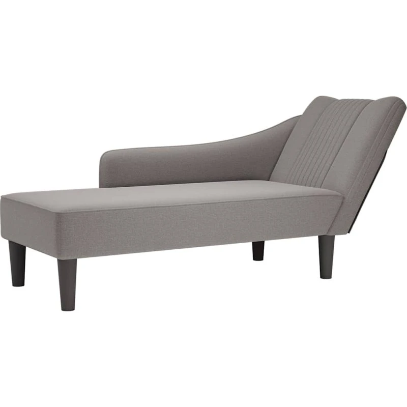 vidaXL chaiselong med højre armlæn i gråbrunt stof