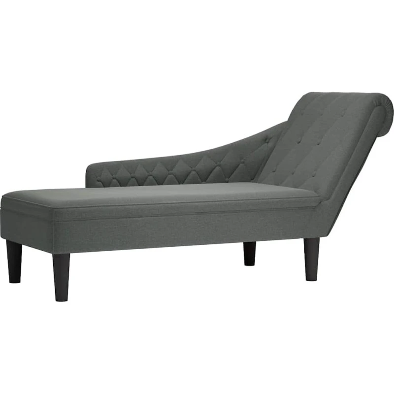 vidaXL chaiselong med pude, højre armlæn - mørkegrå stof