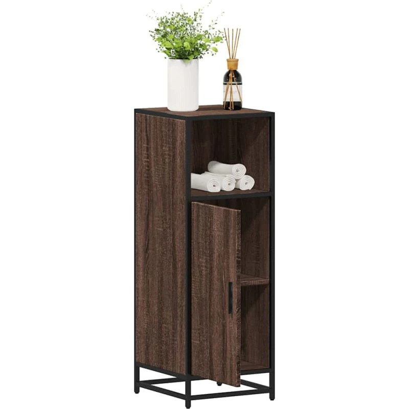 vidaXL badeværelsesskab 35x37,5x100 cm brun eg