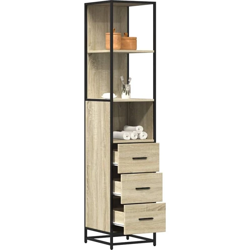 vidaXL badeværelsesskab 35x37,5x166 cm sonoma-eg