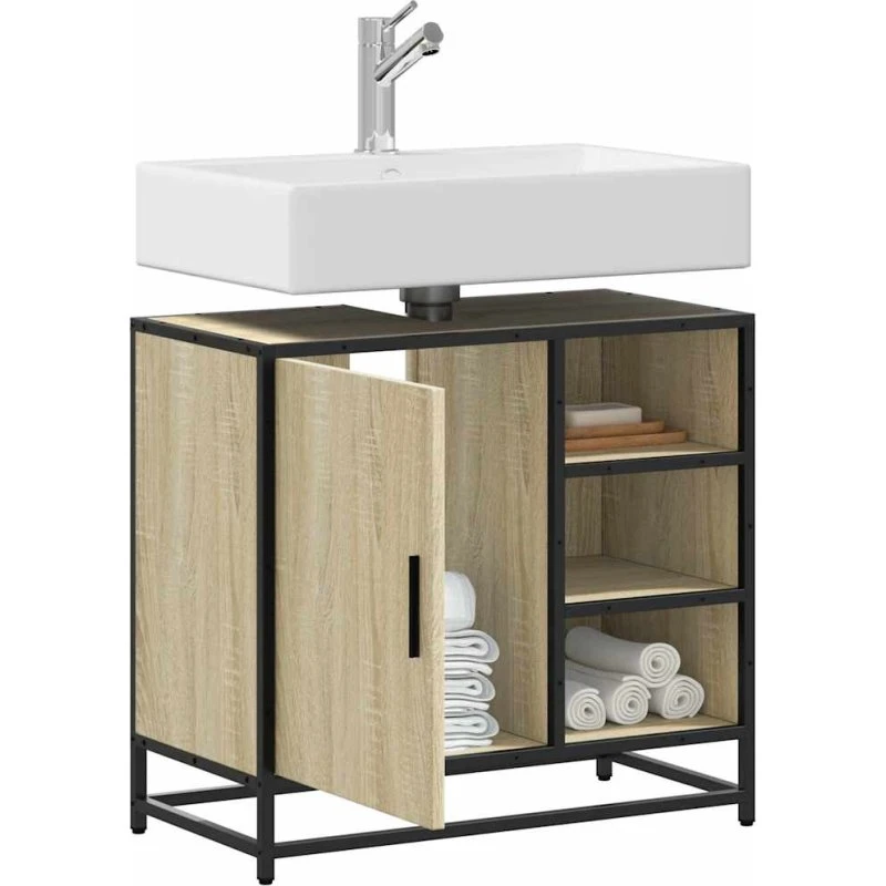 vidaXL badeværelsesskab Sonoma eg 65x33x60 cm