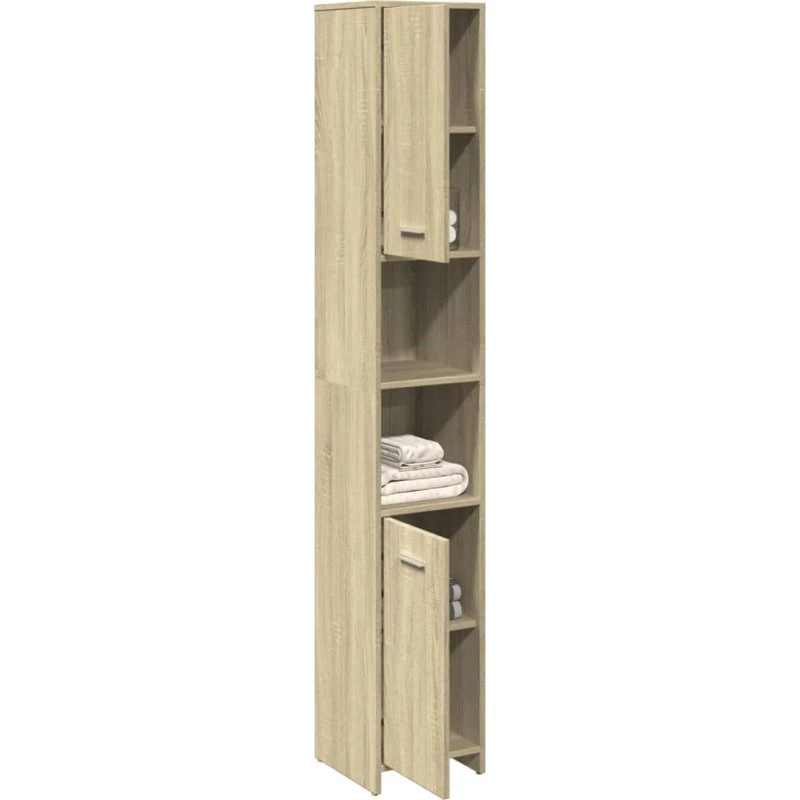 vidaXL badeværelsesskab 30x30x183,5 cm Sonoma-eg
