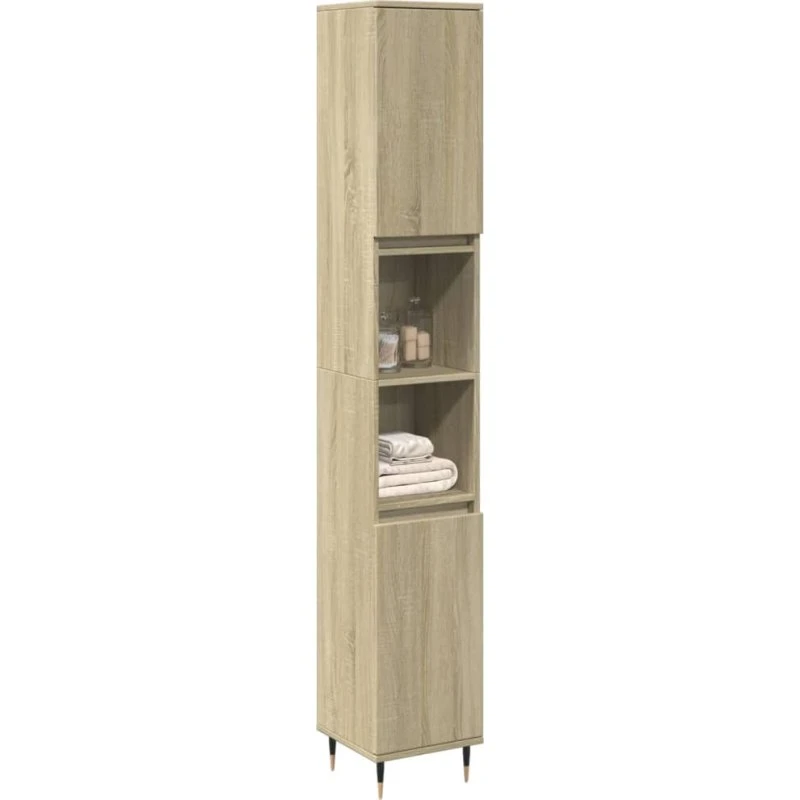 vidaXL badeværelsesskab 30x30x190 cm sonoma-eg