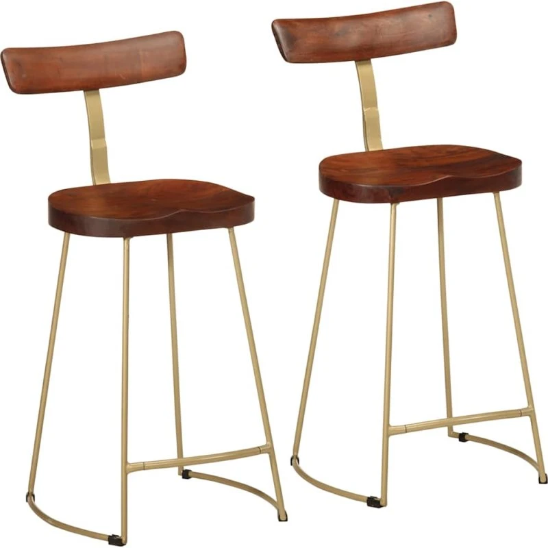 vidaXL Barstole 2 stk. 49x43x88 cm i massivt mangotræ