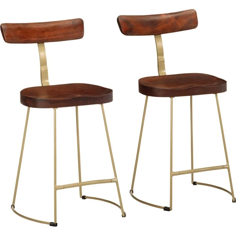 vidaXL 2 stk barstole 49x43x79 cm i massivt mangotræ