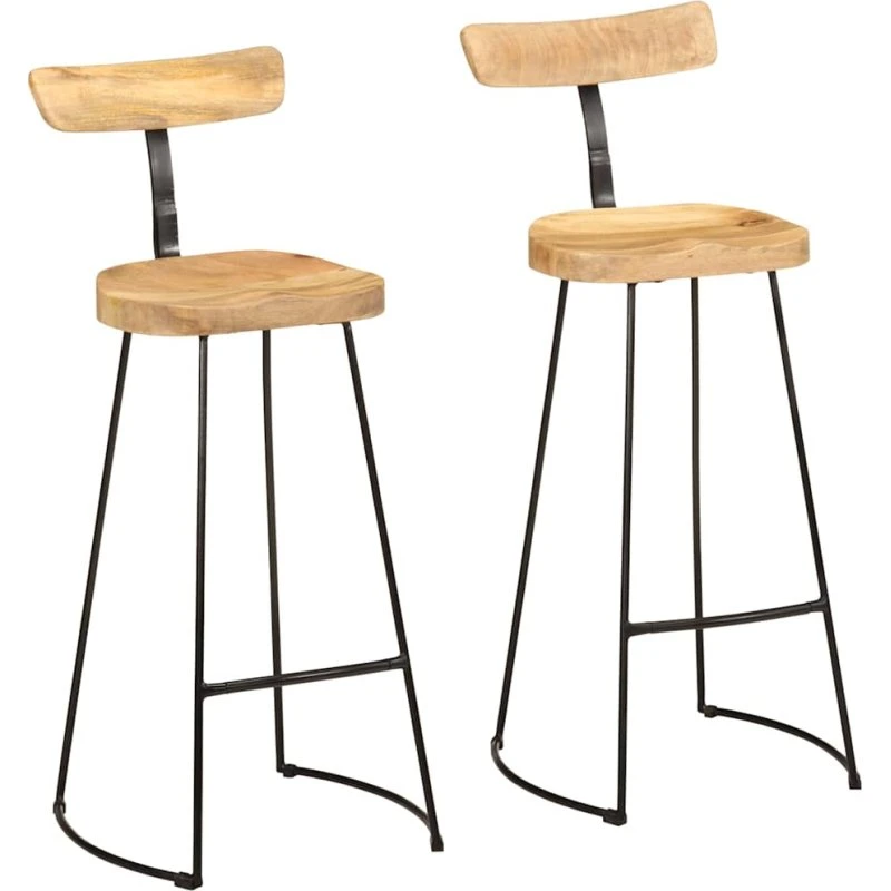 vidaXL barstole 2 stk. 49x43x103 cm i massivt mangotræ