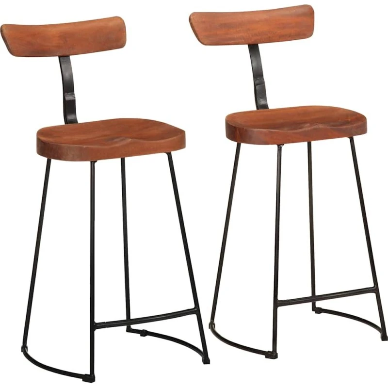 vidaXL Barstole 2 stk. 49x43x88 cm, massivt mangotræ