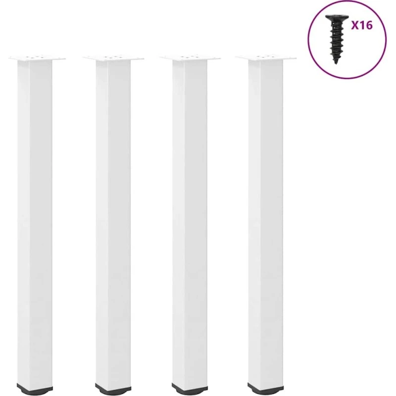 vidaXL barbords-/sofabordben 4 stk. 90–92 cm hvid stål