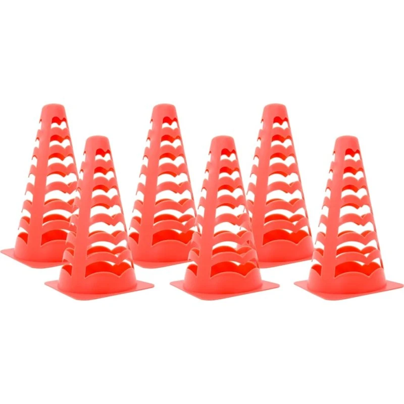 vidaXL fodboldkegler 6 stk. 13x13x22,5 cm orange