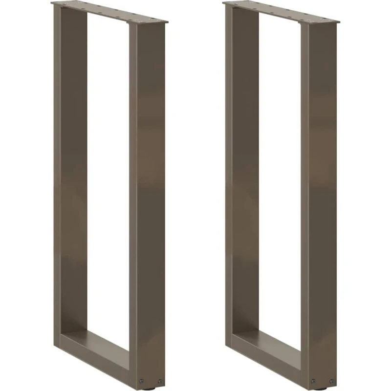 vidaXL U-formet barbordsben 2 stk naturstål 50x(90–91) cm
