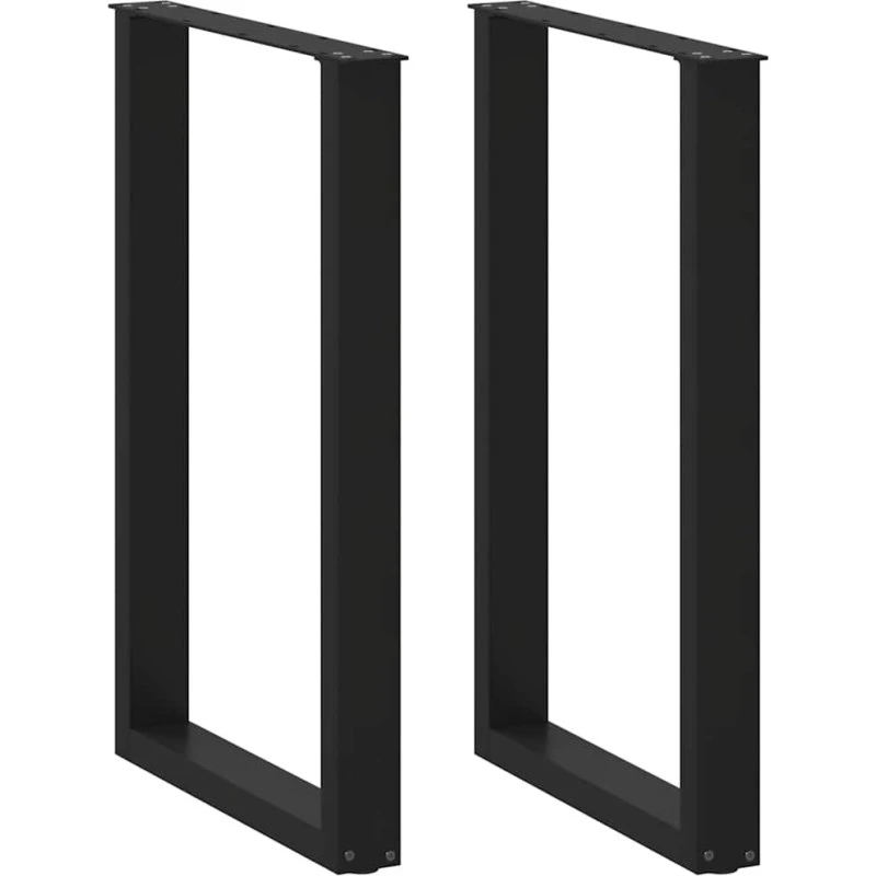 vidaXL U-formet barbordsben 2 stk sort 60x(90–91) cm stål