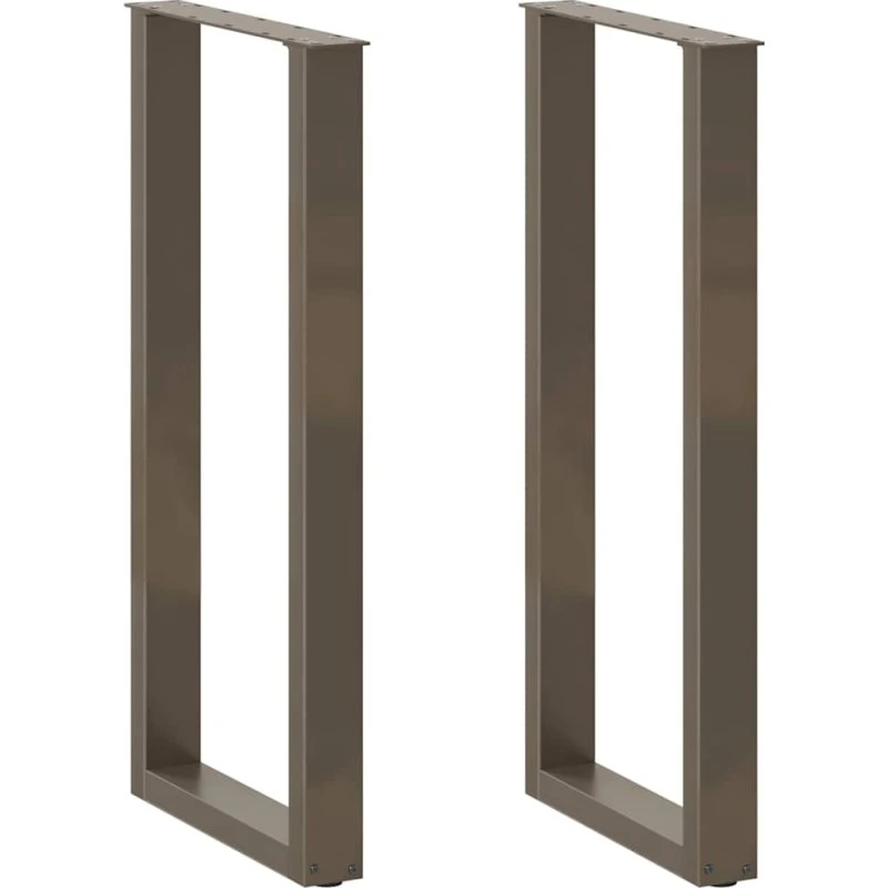 vidaXL U-formet barbordsben 2 stk. naturstål 50x(100-101) cm