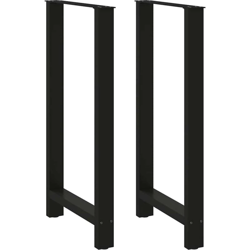 vidaXL barbordsben sort 2 stk 60x(110-111) cm stål