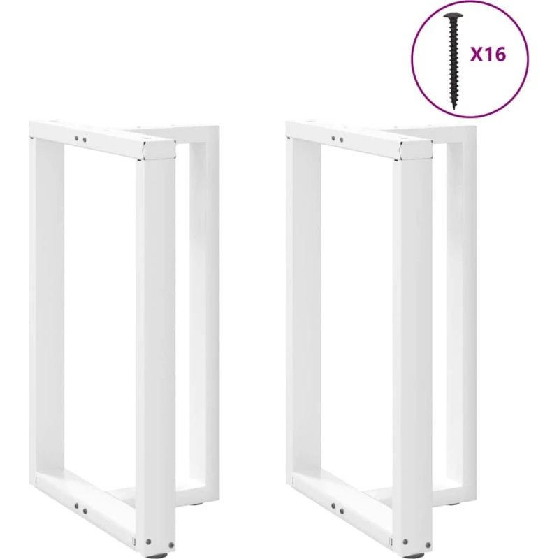 vidaXL T-formede barbordsben 2 stk. hvid 60x35x(90-91) cm stål