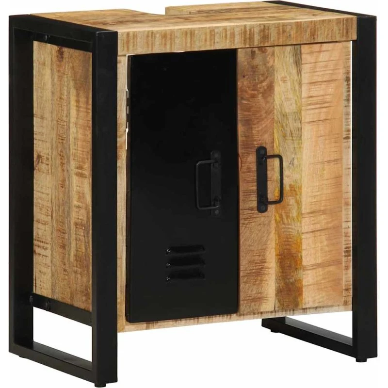 vidaXL Badeværelsesskab i massivt mangotræ, brun 55x35x60 cm