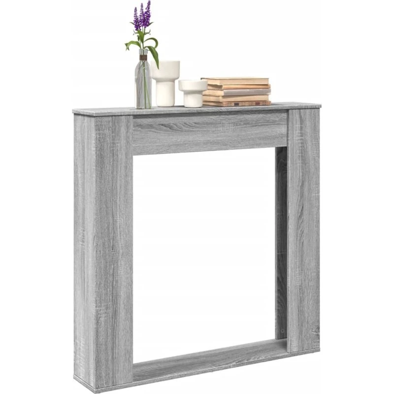 vidaXL forsats til pejs 100x20x100 cm grå Sonoma-eg