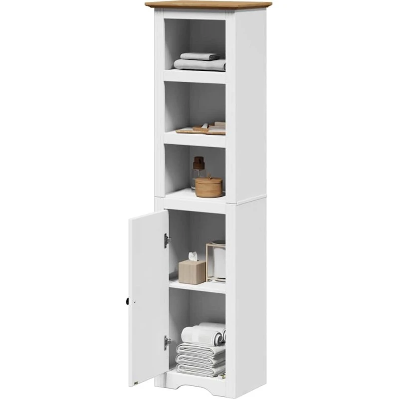 vidaXL BODO badeværelsesskab 44x30x160 cm, hvid/brun