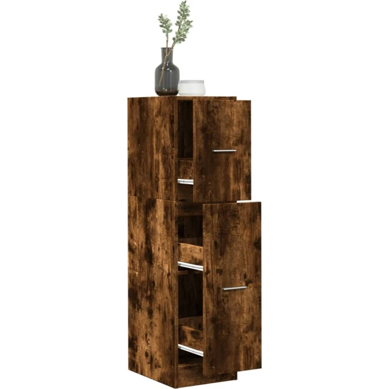 vidaXL apotekerskab 30x41x118 cm – røget egetræ