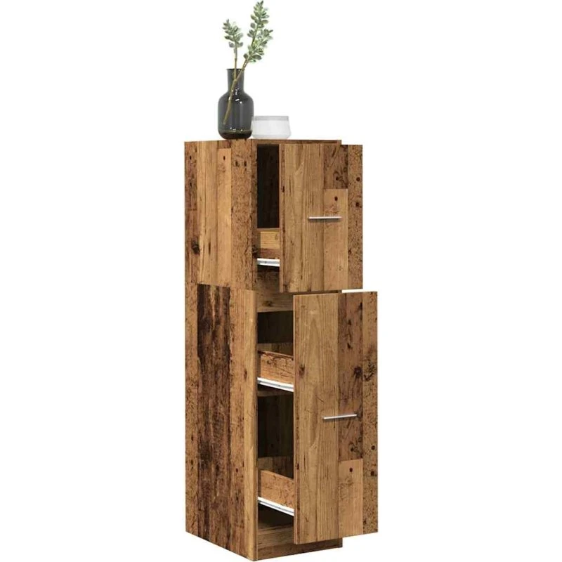 vidaXL apotekerskab 30x41x118 cm hvid konstrueret træ