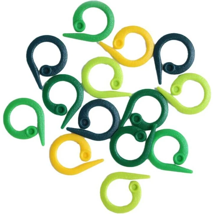 KnitPro Maskemarkører Åbne plast, assorterede grønne/gule