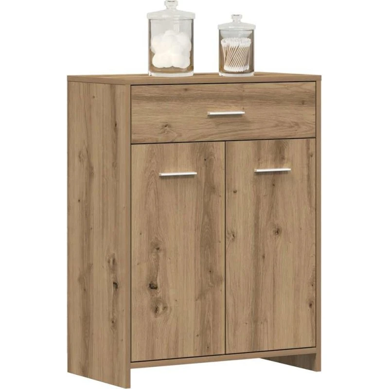 vidaXL badeværelsesskab 60x33x80 cm konstrueret træ kunsteg