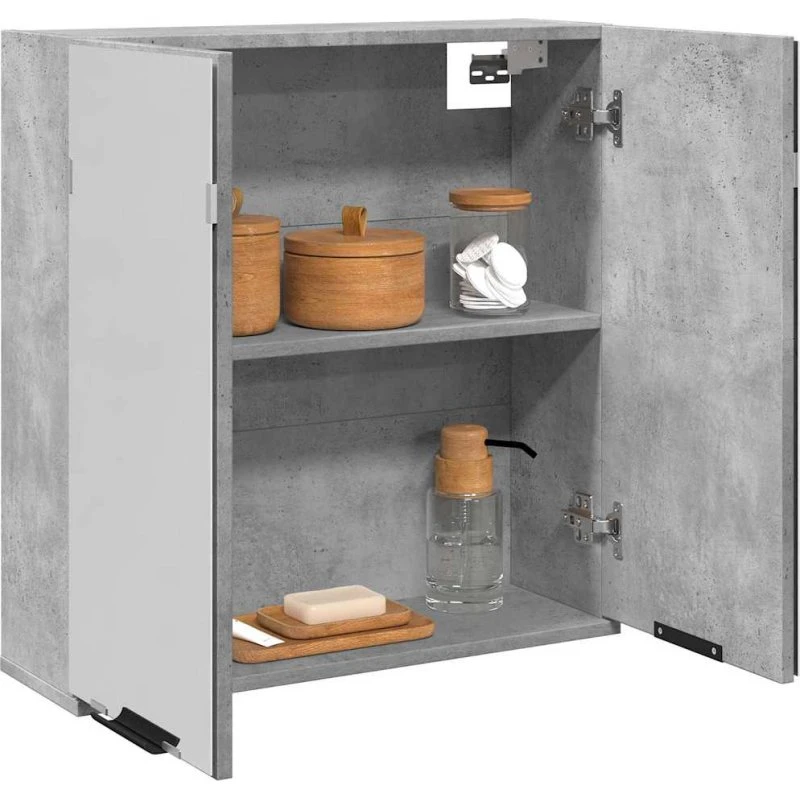 vidaXL badeværelsesskab med spejl 64x20x66,5 cm konstrueret træ