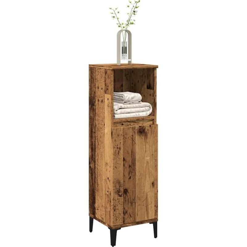 vidaXL badeværelsesskab 30x30x100 cm - gammelt trælook