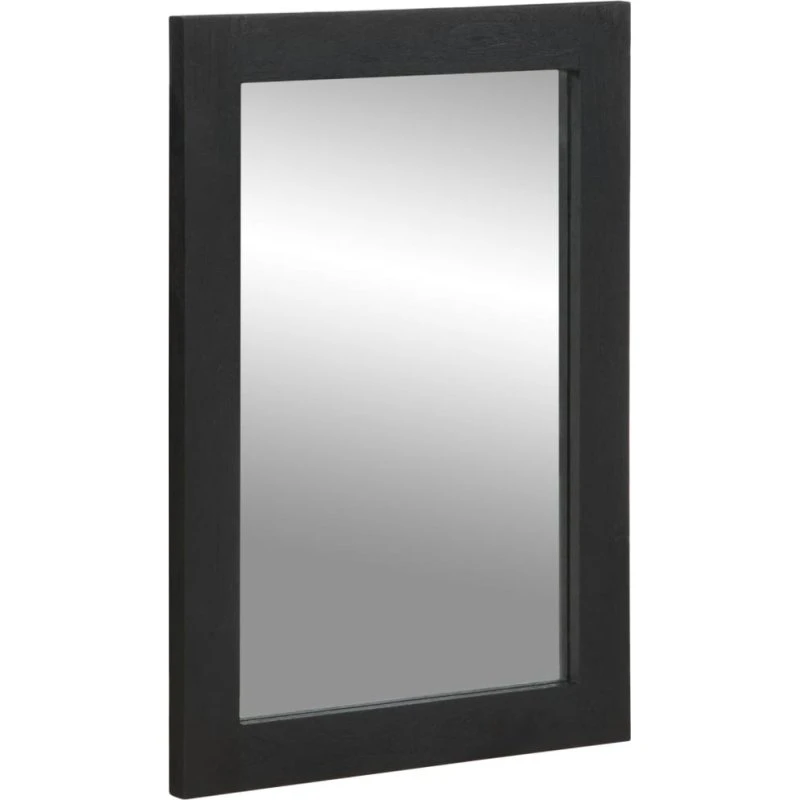 Badeværelsesspejl 50x70x2,5 cm – sort ramme i konstrueret træ & messing