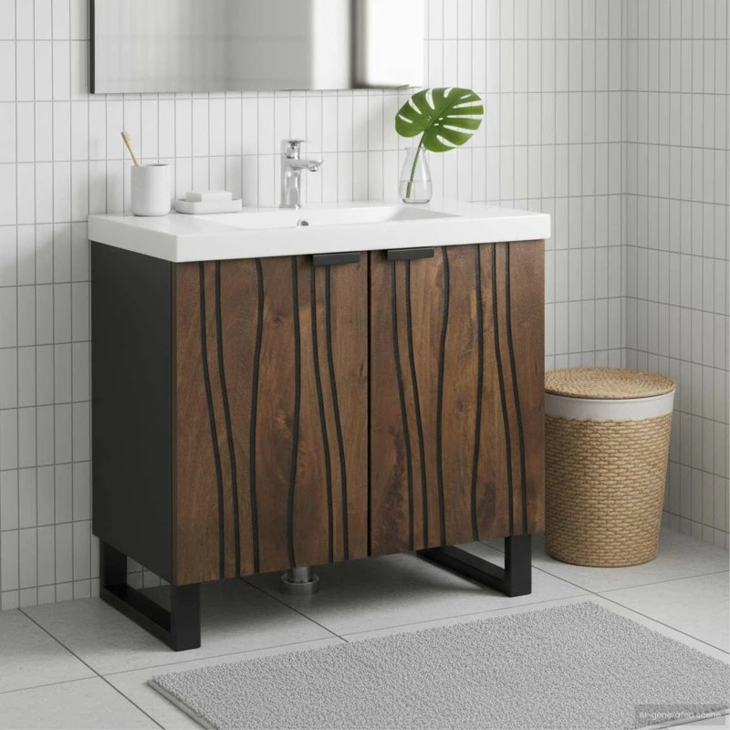 vidaXL Badeværelsesskab Valnød 62x33x58 cm, konstrueret træ