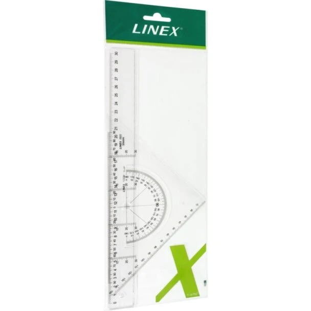 Linex Skolesæt 2602 – etui med 30 cm lineal og geometritrekant
