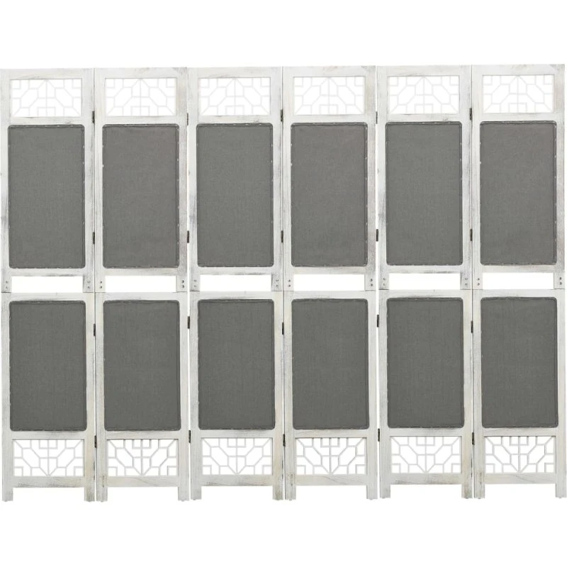 vidaXL 6-panel rumdeler 210×165 cm, grå stof