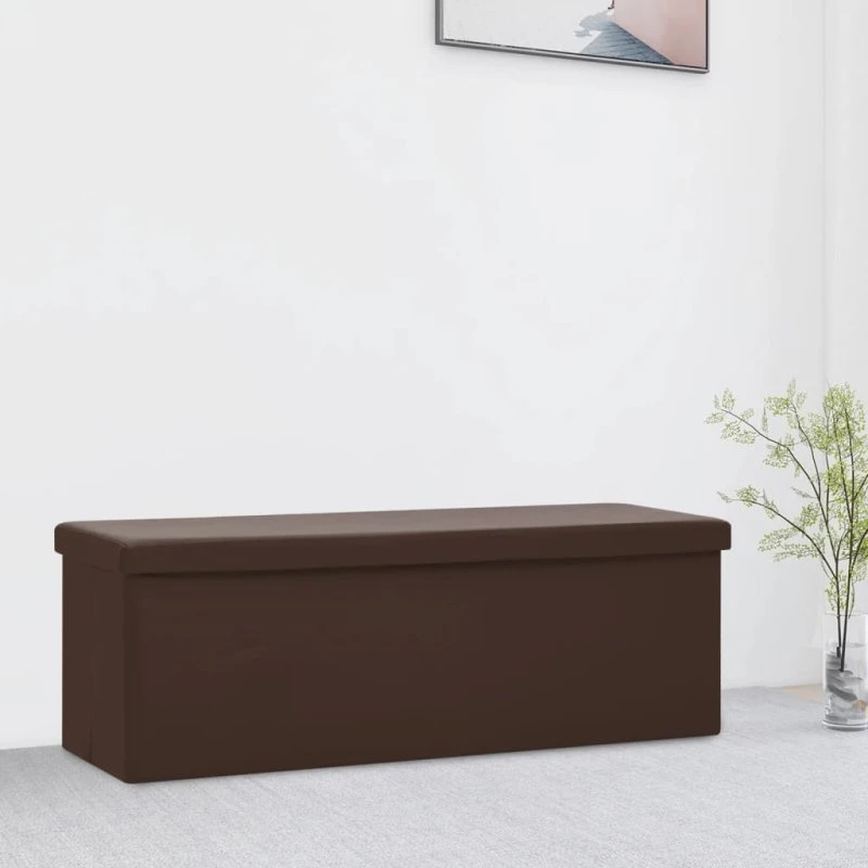 vidaXL Foldbar opbevaringsbænk PVC brun