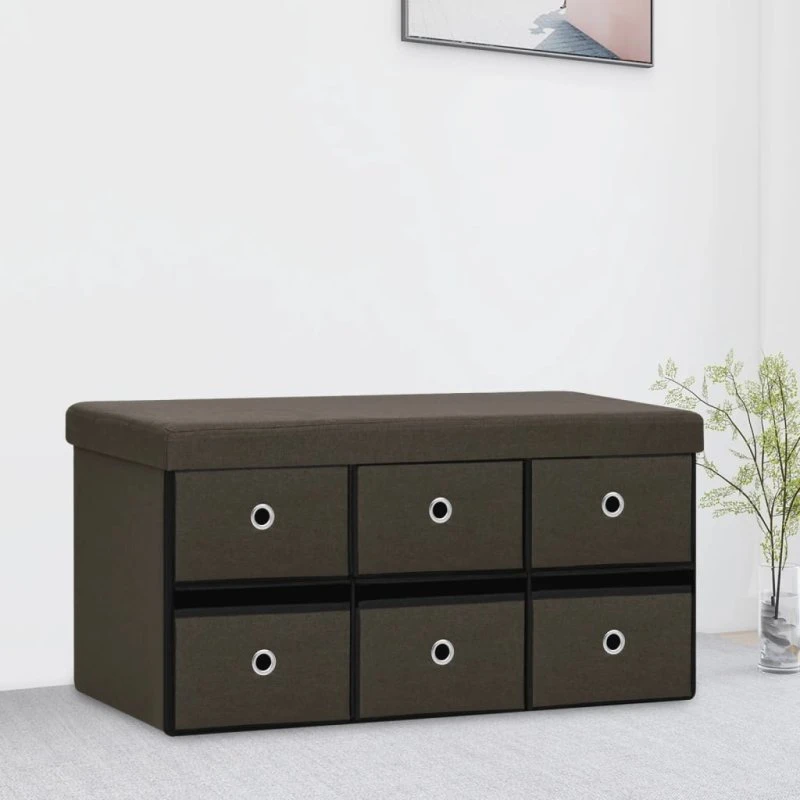 vidaXL foldbar opbevaringsbænk 76x38x38 cm mørkebrun