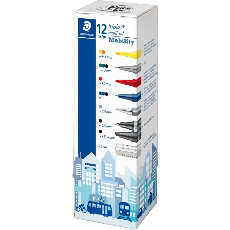 Staedtler Triplus Mobility multisæt 12 dele med bordholder