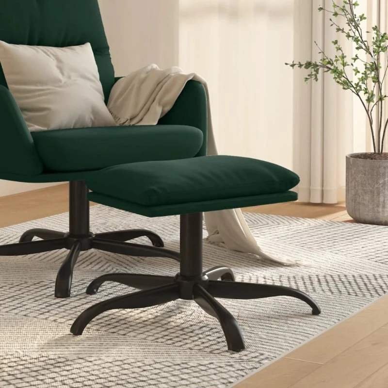 vidaXL fodskammel 60x60x36 cm stof mørkegrøn
