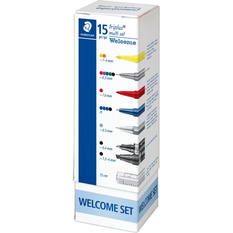 Staedtler Triplus Welcome set - 15 dele i holder