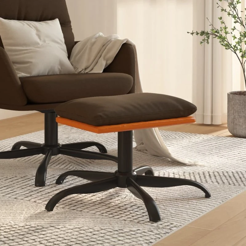 vidaXL fodskammel 60x60x36 cm stof/kunstlæder brun