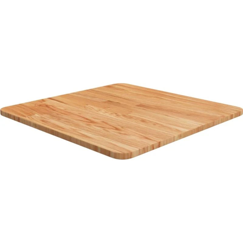 vidaXL bordplade 50x50x1,5 cm massivt eg, lysebrun